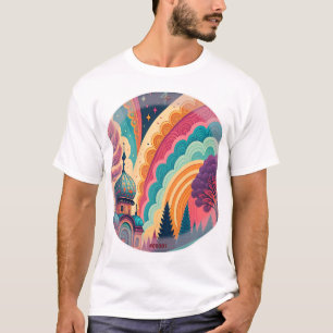 Camiseta de Arte Fantasia Arco-íris Personalizada