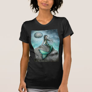Camiseta de Arte Fantasia de Sereia Gótica