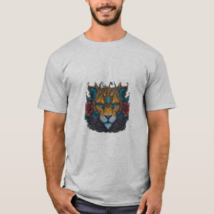 Camiseta de Arte Floral Maiestosa Lion