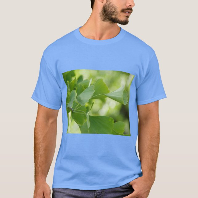 Camiseta de Arte Folha de Ginkgo Dourada (Frente)