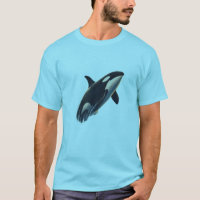Camiseta de Arte Gráfico Baleia Orca Oceano Preto