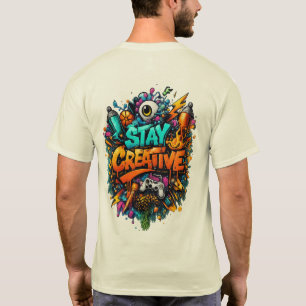 Camiseta de Arte Grafite Fique Criativo   Rua Urba