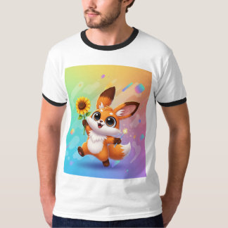 Camiseta De Arte Híbrida Do Coelho Da Raposa Whims
