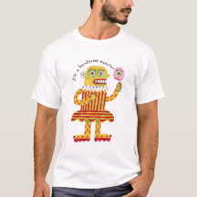 Camiseta de Arte Ingênua de Monstro Engraçado e Bo