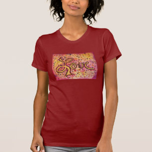 Camiseta de arte inspiradora rosa e rosa