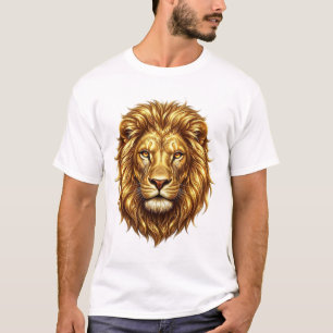 Camiseta de Arte Majestosa do Rei Leão Dourado