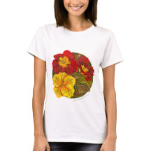 Camiseta de arte pinta de primavera primula fina