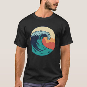 camiseta de arte retro onda