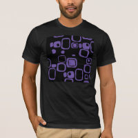 Camiseta de Arte Retrorna Preta, Roxa, Violeta
