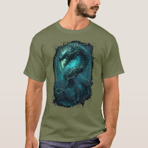 Camiseta de Arte Sombrio Serpente Cyberpunk Bobina