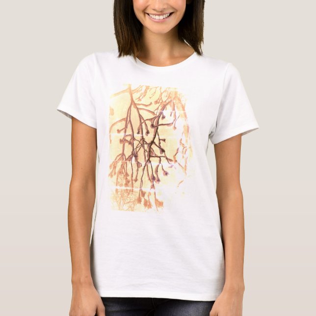 Camiseta de árvore da natureza abstrata neve (Frente)