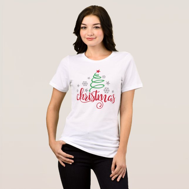 Camiseta de árvore de Natal | Estilo festivo de fé (Frente Completa)
