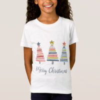 Camiseta de Árvores Empilhadas Coloridas Feliz de