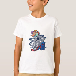 Camiseta de Astronauta Divertido com Balões de Pla