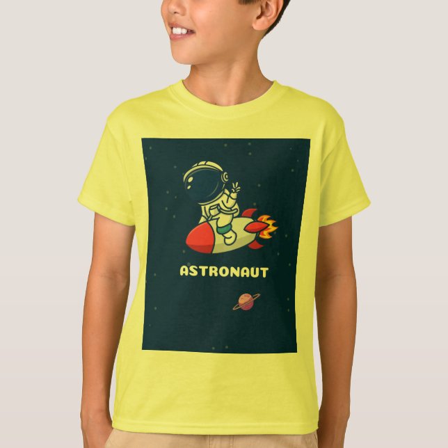 Camiseta de astronauta para meninos (Frente)