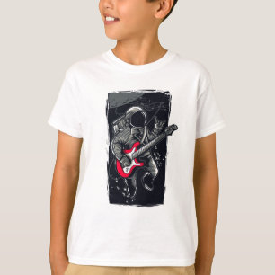 Camiseta de Astronauta Rocker Espacial com Guitarr