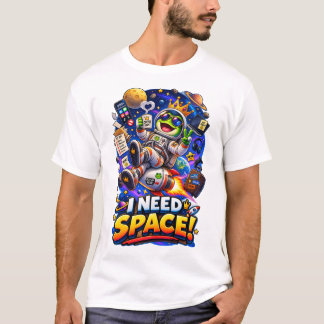 Camiseta de Astronauta Sapo Engraçado Preciso de E