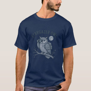 Camiseta de Astronomia de Hiking Coruja Olhar Estr