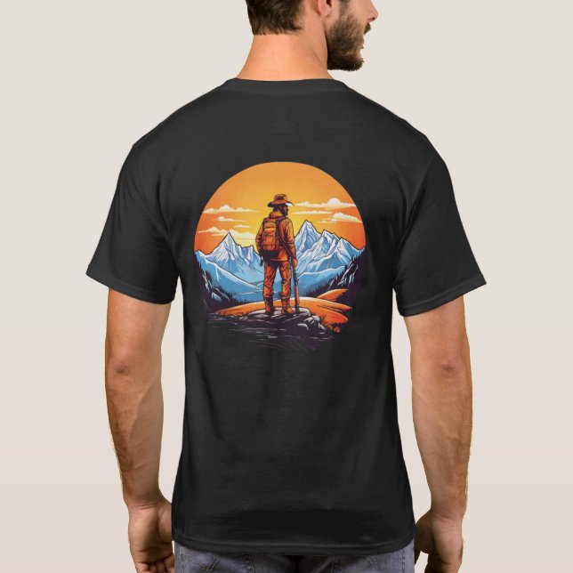 Camiseta de Aventura de Exploração Retro Mountain  (Verso)