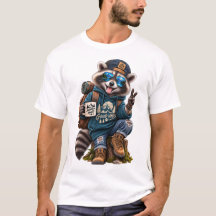 Camiseta de Aventura do Guaxinim Legal com Boas Vi
