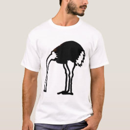 Camiseta de avestruz com cabeça na areia