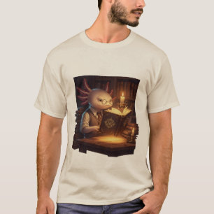 Camiseta de Axolote Acadêmico Leitor da Bibliote