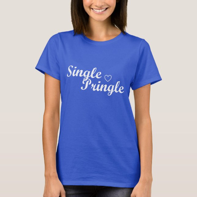 Camiseta De "azul do t-shirt das mulheres único Pringle" (Frente)