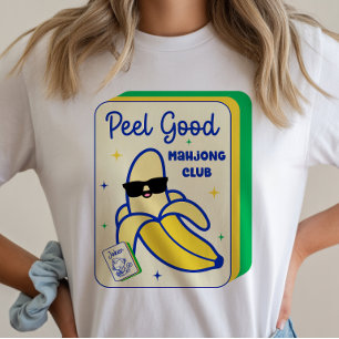 Camiseta de Azulejo de Jogo de Mahjong Banana