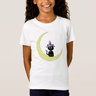 Camiseta De Babydoll Com Camiseta/Gato Preto