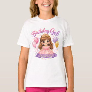 Camiseta de Balão de Festa da Princesa da Garota d