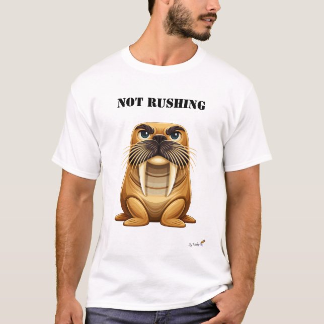 Camiseta de Baleia-Marinho Engraçada Sem Pressa (Frente)