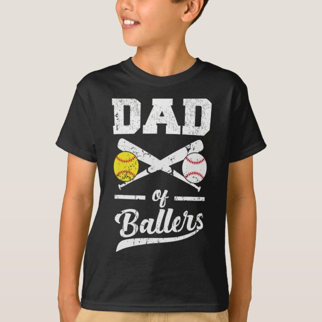 Camiseta De Ballers De Pai De Beisebol E De Jogador De Soft (Frente)