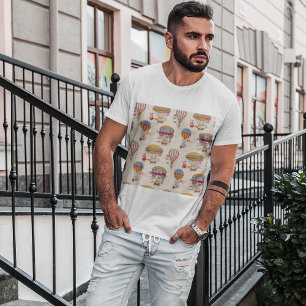 Camiseta de Balões de Ar Quente Listrados