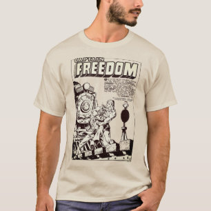 Camiseta de banda desenhada do Capitão FREEDOM de 