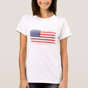 Camiseta de bandeira americana para mulheres
