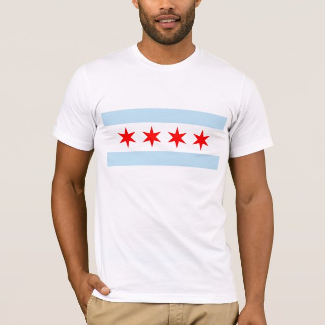 Camiseta de Bandeira de Chicago masculina (Frente)