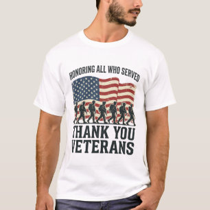 Camiseta de Bandeira Militar Patriótica Obrigado V