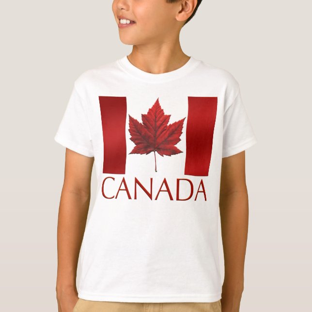 Camiseta de bandeiras do Canadá Camisa de suvenir  (Frente)