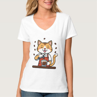 Camiseta de Barista de Gato Engraçado