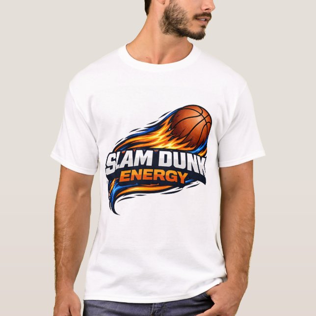 Camiseta de Basquete Slam Dunk Energy | Laranja Ou (Frente)