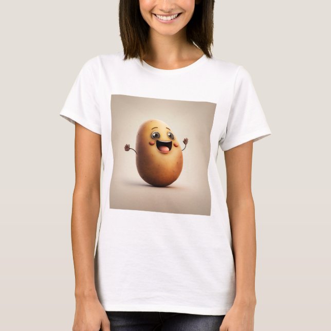 Camiseta de batata feliz e giro (Frente)