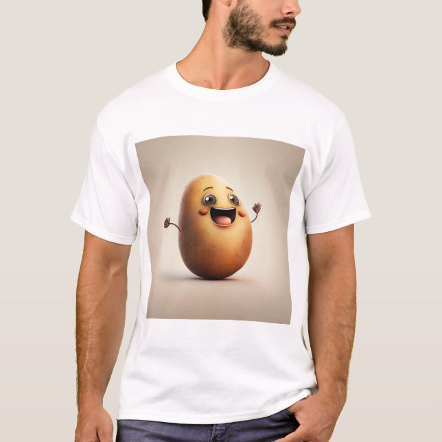 Camiseta de batata feliz e giro (Frente)