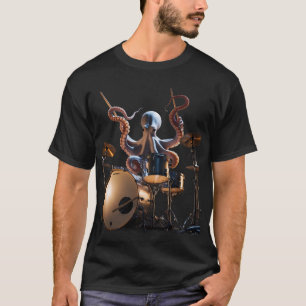 Camiseta de Baterista de Polvo Rock Musician Tee