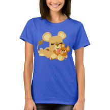 Camiseta de Bath Mulheres de Leão de Cartoon
