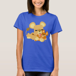 Camiseta de Bath Mulheres de Leão de Cartoon