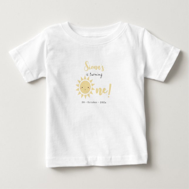 Camiseta de Bebê 1º Aniversário Cute Little Sunshi (Frente)