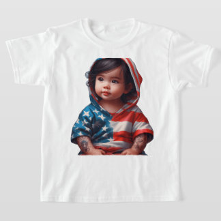 camiseta de bebê americana