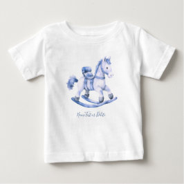 Camiseta de Bebê Cavalo Azul-Rochado