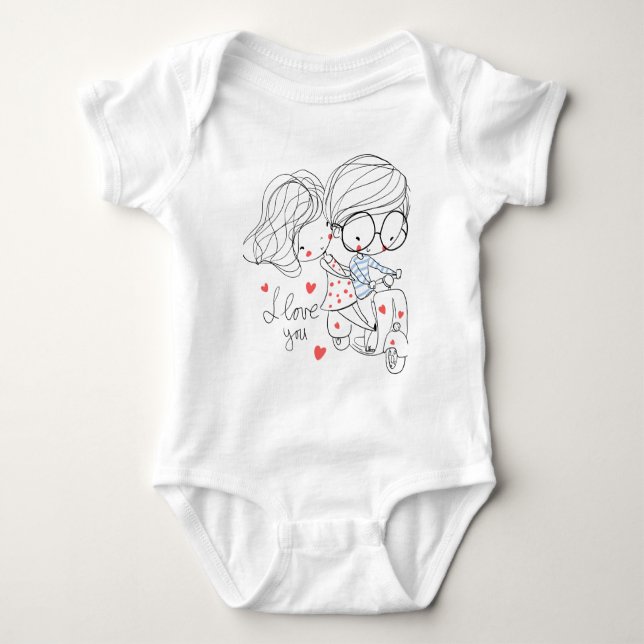 Camiseta de bebê ciclismo macacãozinhos (Frente)