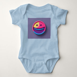 Camiseta de Bebê com Emoji Sorridente Adorável